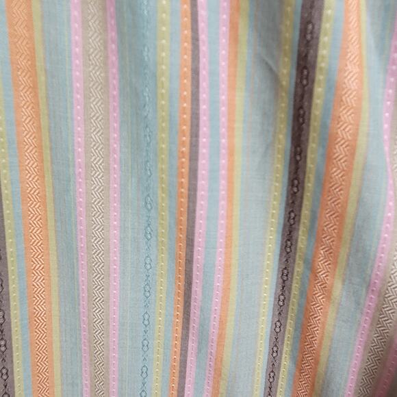 Robert Graham green pink striped button up shirt Size Large long sleeve Dopamine - Picture 5 of 11